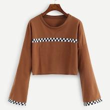 Shein Drop Shoulder Checkerboard Print Sweatshirt