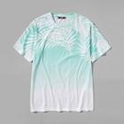 Shein Men Leaf Print Ringer Tee