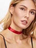 Shein Red Ribbon Simple Choker Necklace