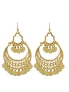 Shein Indian Gold Color Big Chandelier Earrings