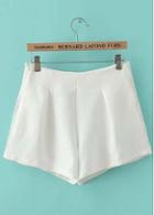 Rosewe Simple Zipper Closure High Waist Shorts For Lady