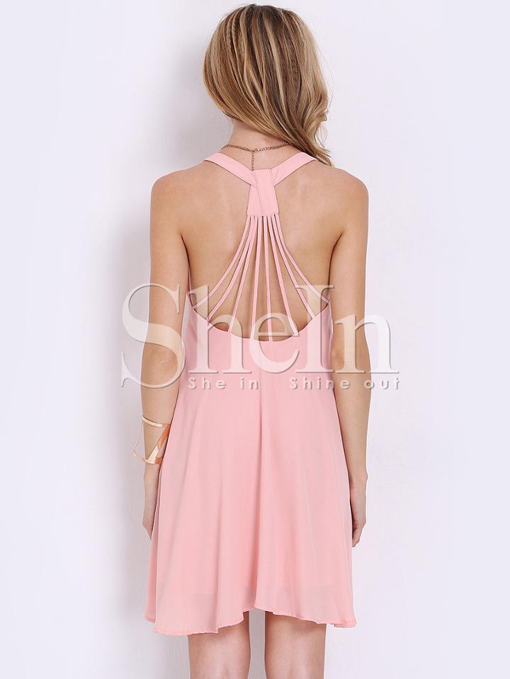 Shein Open Back Pleated Slip Dress