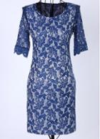 Rosewe Vintage Lace Pattern Half Sleeve A Line Dress