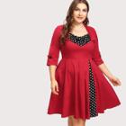 Shein Plus Contrast Spot Circle Dress