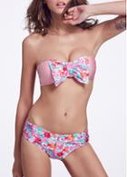 Rosewe Strapless Two Pieces Bowknot Decorated Bikini