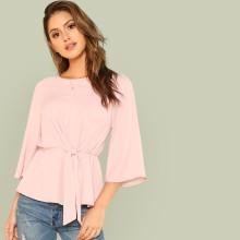 Shein Knot Front Keyhole Back Top