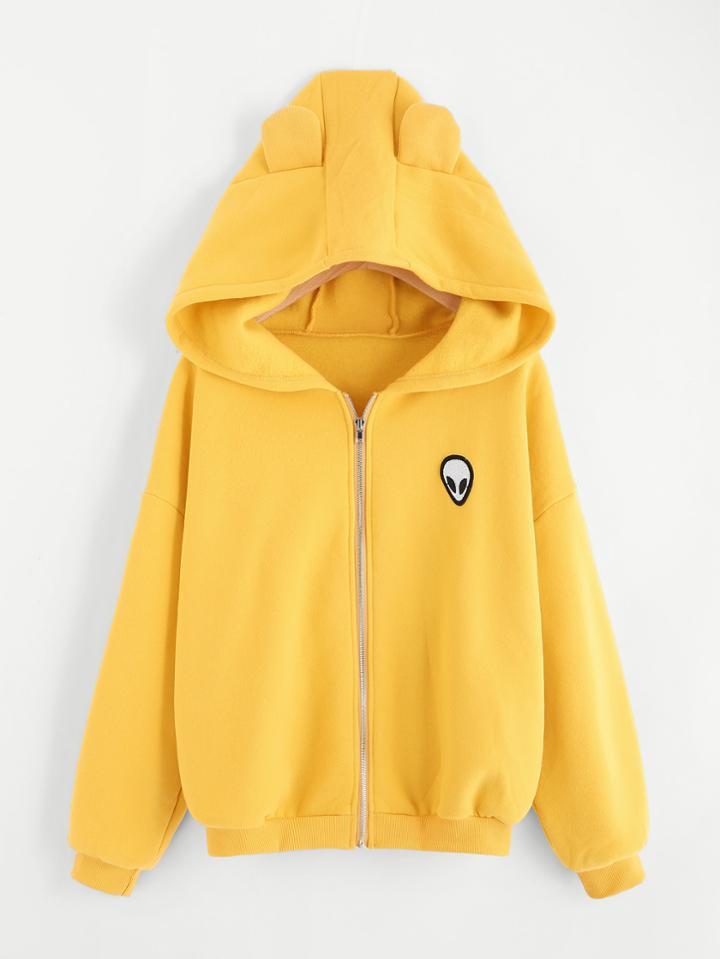 Shein Alien Patched Hoodie Jacket