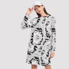 Shein Figure And Letter Print Dress