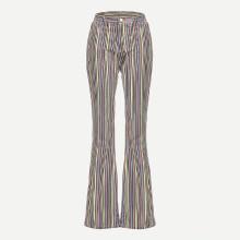 Shein Striped Print Flare Leg Jeans