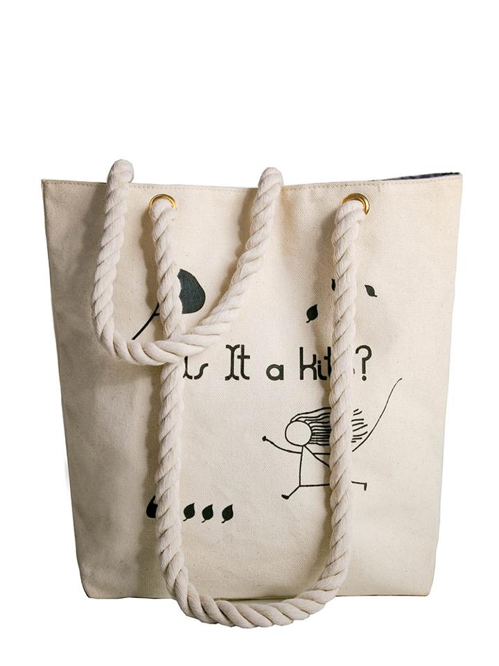 Shein Stick Figure Print Canvas Shoulder Bag