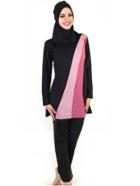 Shein Color Block Full Coverage Modest Swimwear 3 Piece