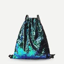 Shein Sequin Design Drawstring Backpack