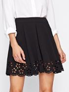 Shein Scallop Laser Cut Boxed Pleat Skirt