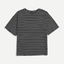 Shein Men Drop Shoulder Striped Tee