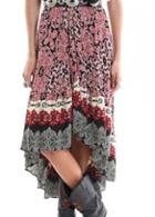 Rosewe High Low Hem Tribal Print Maxi Skirt