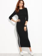 Shein Striped Side Seam Fitted Dress