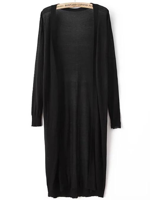 Shein Black Long Shawl Cardigan