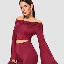 Shein Ruched Front Bell Sleeve Tee