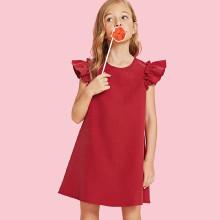 Shein Girls Ruffle Armhole Tunic Dress