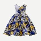 Shein Girls Tie Detail Floral Print Box Pleated Dress