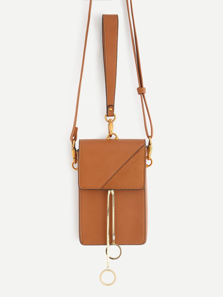 Shein Double Ring Front Pu Crossbody Bag