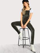 Shein Skinny Velvet Overalls