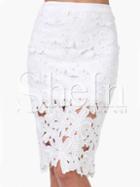 Shein Floral Lace Crochet Pencil Skirt