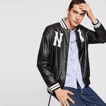 Shein Men Button Up Pu Jacket