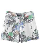 Shein Multicolor Pockets Lace Up Front Print Shorts