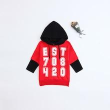 Shein Boys Letter Print Hooded Sweatshirt