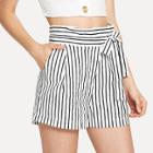 Shein Knot Side Striped Shorts