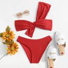 Shein Twist Design Plain Bikini Set