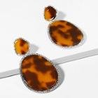 Shein Leopard Pattern Oval Drop Earrings