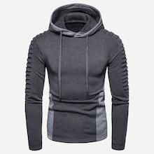 Shein Men Shirred & Zipper Detail Hoodie