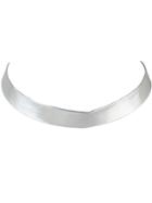 Shein Silver Metallic Color Pu Leather Wide Choker Collar Necklace