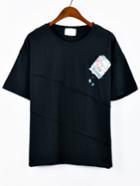 Shein Box Print T-shirt - Black