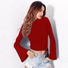 Shein Solid Mock Ribbed Knit Tee