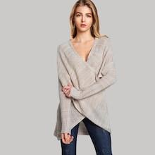 Shein Asymmetrical Hem Crossover Sweater