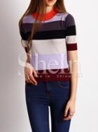 Shein Crew Neck Color Block Sweater