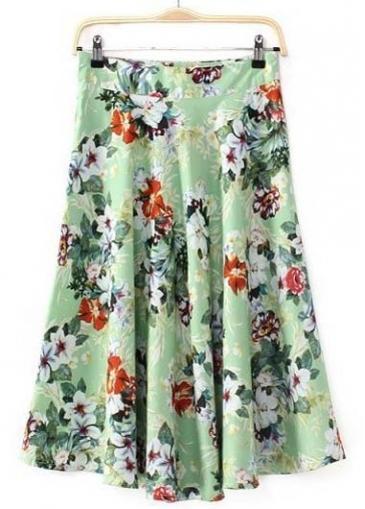 Rosewe European Style Print Knee Length Skirts For Woman