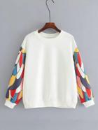 Shein Patchwork Sleeve Insert Sweatshirt