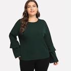Shein Plus Bell Sleeve Solid Tee