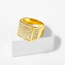 Shein Men Rhinestone Square Detail Ring