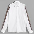 Shein Men Contrast Embroidered Tape Shirt