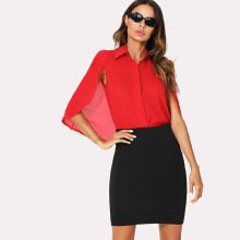 Shein Cape Sleeve Shirt & Skirt