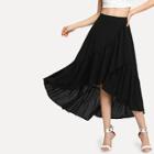Shein Asymmetric Flounce Trim Wrap Skirt