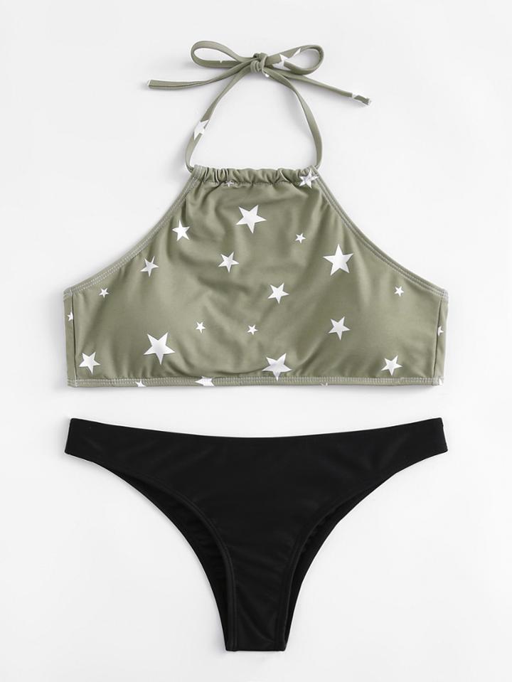 Shein Mix And Match Star Print Bikini Set