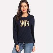 Shein Number Print Drop Shoulder Sweatshirt