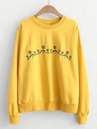 Shein Sunflower Embroidery Jumper Sweatshirt