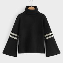 Shein Contrast Sequin High Neck Jumper